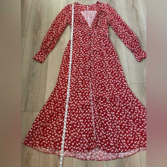 Free People Red and White Long Sleeve Dress โค๏ธ๐ค๐๐๐๐ - Picture 3 of 10